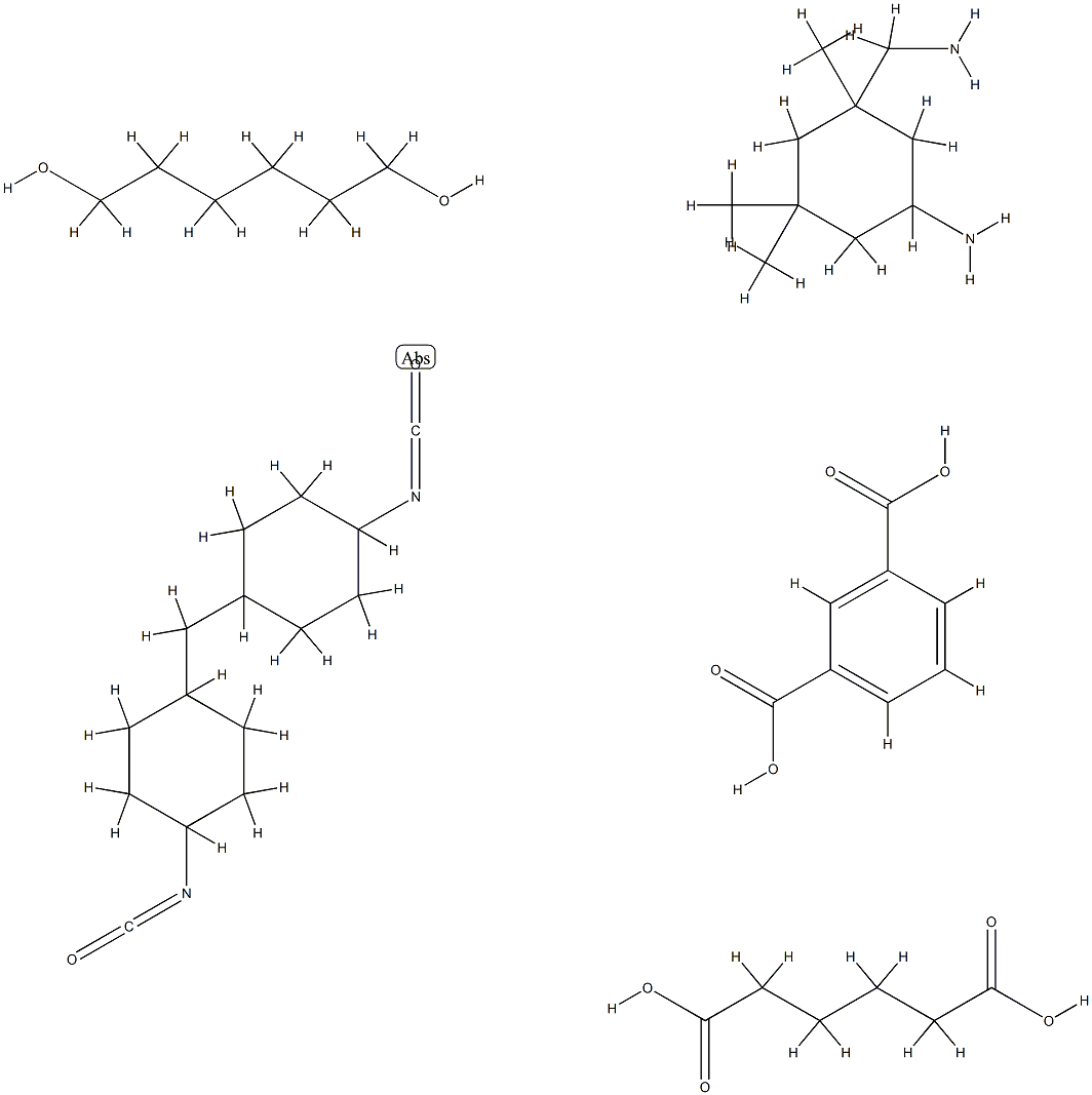 1,3-Benzenedicarboxylic acid, polymer with 5-amino-1,3,3-trimethylcyclohexanemethanamine, hexanedioic acid, 1,6-hexanediol and 1,1'-methylenebis[4-isocyanatocyclohexane] Structure