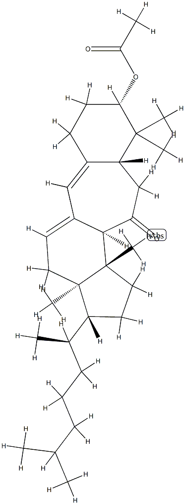 3β-(Acetyloxy)-B(9a)-homo-19-nor-5α-lanosta-9(11),9a-dien-7-one 结构式