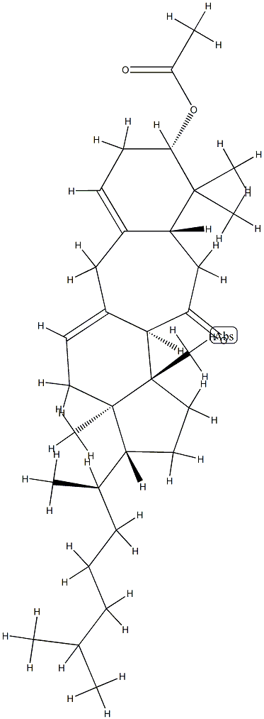 3β-(Acetyloxy)-B(9a)-homo-19-nor-5α-lanosta-1(10),9(11)-dien-7-one 结构式