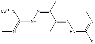 [[2,2′-(1,2-Dimethyl-1,2-ethanediylidene)bis[N-methylhydrazinecarbothioamidato]]] copper Structure