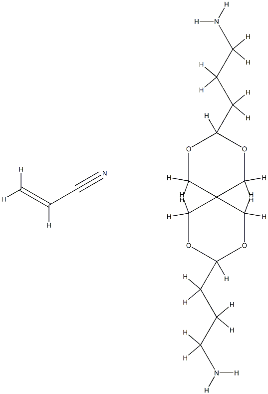 2,4,8,10-四氧杂螺[5.5]十一烷-3,9-二丙胺与2-丙烯腈的反应产物, 68412-44-2, 结构式