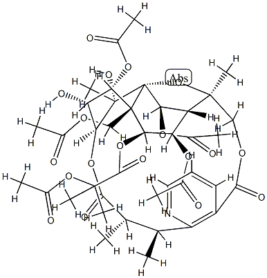 8α-Acetoxy-2-O,9-O-dideacetyl-9-O-(2-acetoxy-2-methylpropionyl)-8-deoxoevonine 结构式
