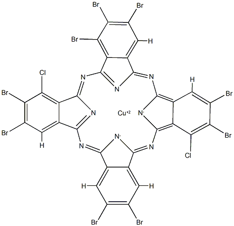 [1,2,3,9,10,16,17,23,24-nonabromo-11,25-dichloro-29H,31H-phthalocyaninato(2-)-N29,N30,N31,N32]copper|(SP-4-2)-1,2,3,9,10,16,17,23,24-九溴代-11,25-二氯代-29H,31H-酞菁根合-N29,N30,N31,N32-铜