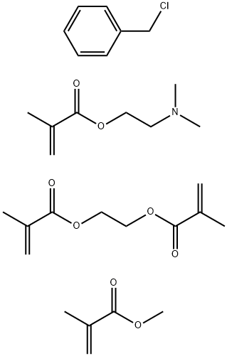 2-Propenoic acid, 2-methyl-, 2-(dimethylamino)ethyl ester, polymer with 1,2-ethanediyl bis(2-methyl-2-propenoate) and methyl 2-methyl-2-propenoate, compd. with (chloromethyl)benzene 结构式