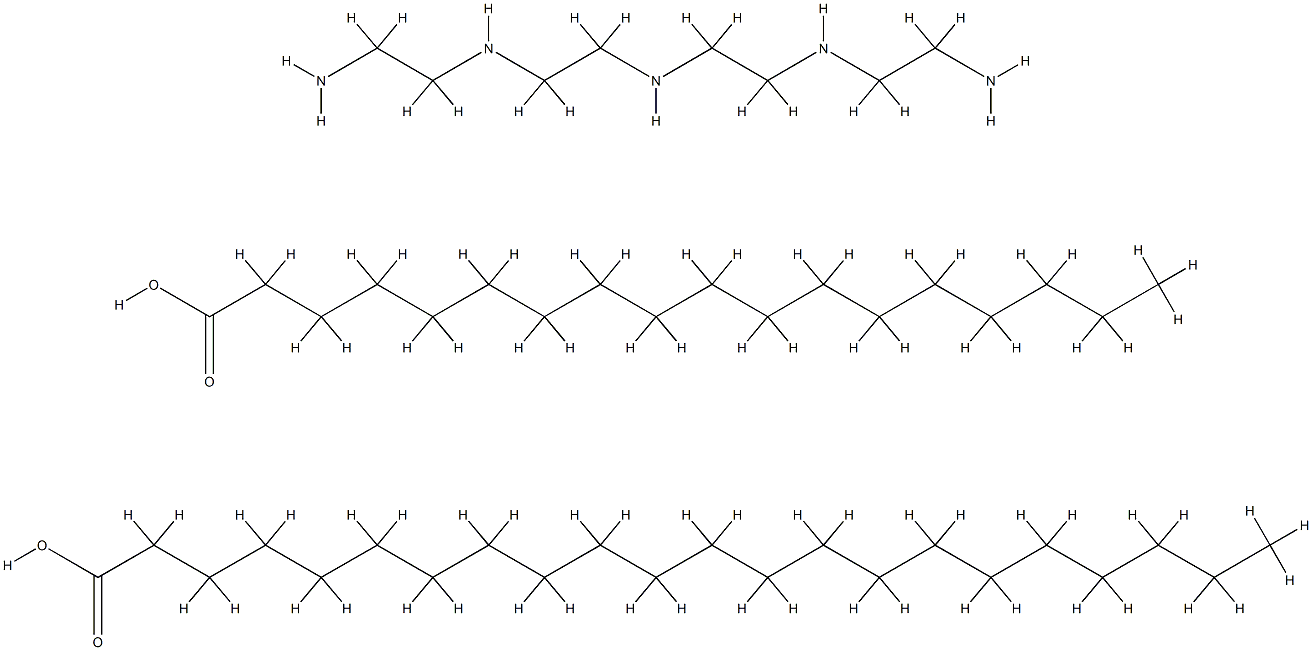 二十二烷酸与硬脂酸和四聚乙二胺的反应产物, 68442-88-6, 结构式