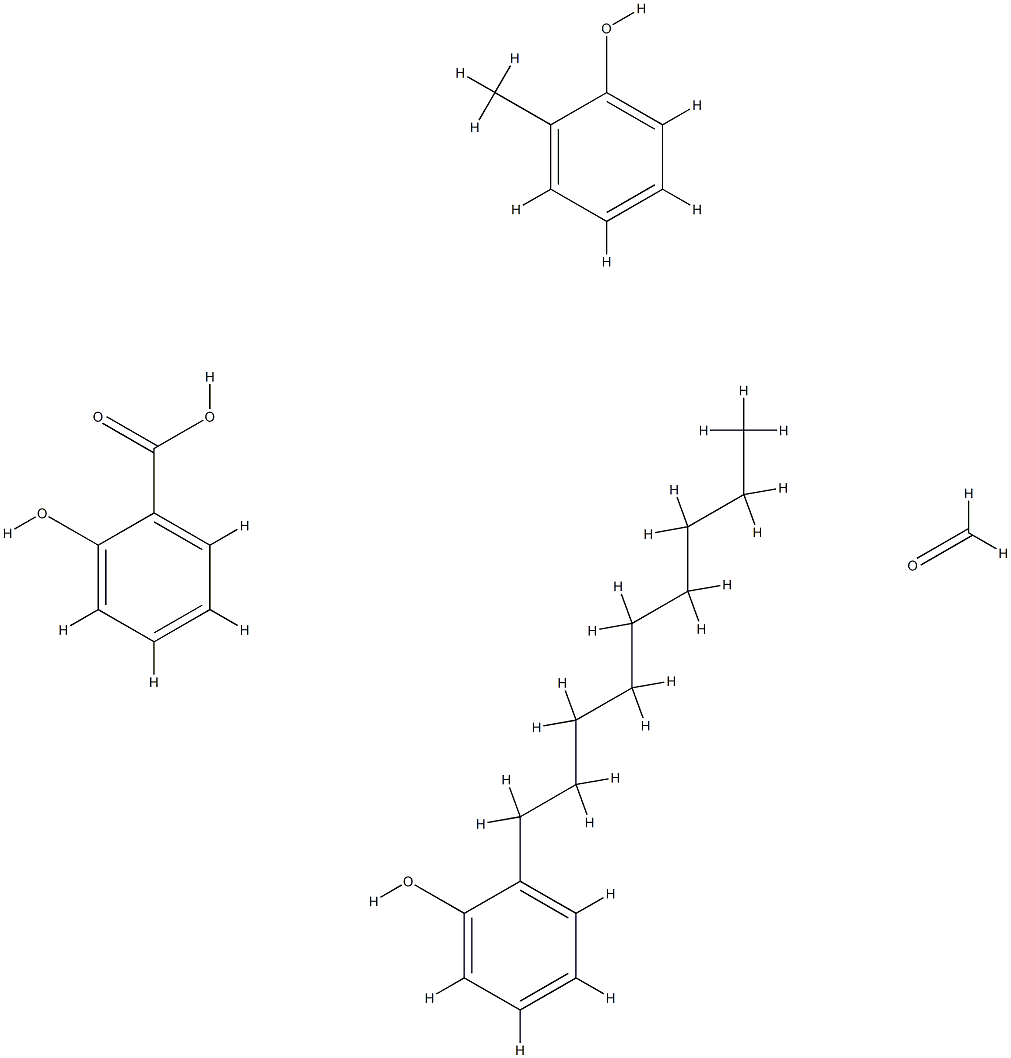 Benzoic acid, 2-hydroxy-, polymer with formaldehyde, 2-methylphenol and nonylphenol 结构式