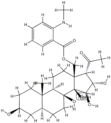 (14β,17α)-3β,8,14,15β,16α-Pentahydroxy-18-[[2-(methylamino)benzoyl]oxy]-5α-pregnan-20-one 结构式