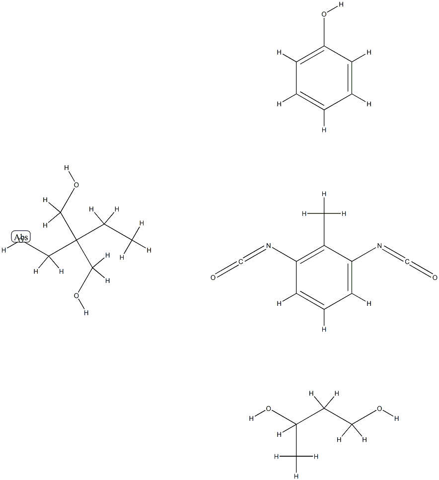 酚类封端的[1,3-丁二醇与1,3-二异氰酸根合甲苯和2-乙基-2-(羟甲基)-1,3-丙二醇]的聚合物, 68608-96-8, 结构式