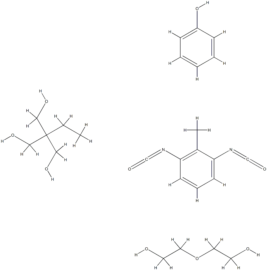 1,3-Propanediol, 2-ethyl-2-(hydroxymethyl)-, polymer with 1,3-diisocyanatomethylbenzene and 2,2'-oxybis[ethanol], phenol-blocked Structure