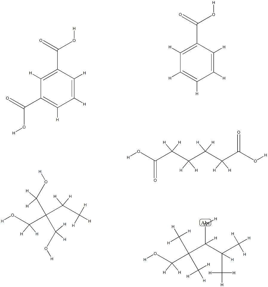 1,3-Benzenedicarboxylic acid, polymer with 2-ethyl-2-(hydroxymethyl)-1,3-propanediol, hexanedioic acid and 2,2,4-trimethyl-1,3-pentanediol, benzoate Structure