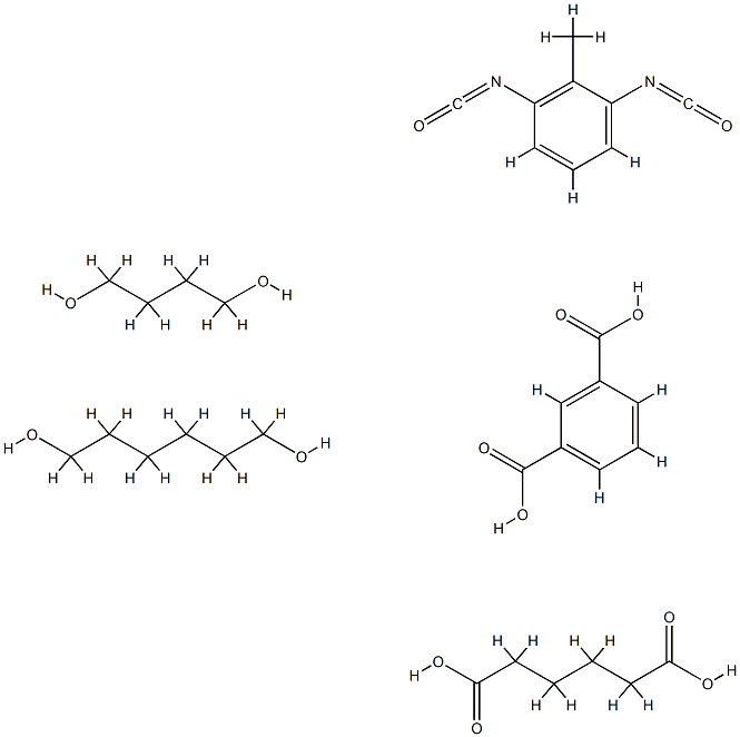 1,3-苯二羧酸与1,4-丁二醇、1,3-二异氰酸根合甲苯己二酸和1,6-己二醇的聚合物, 68698-81-7, 结构式