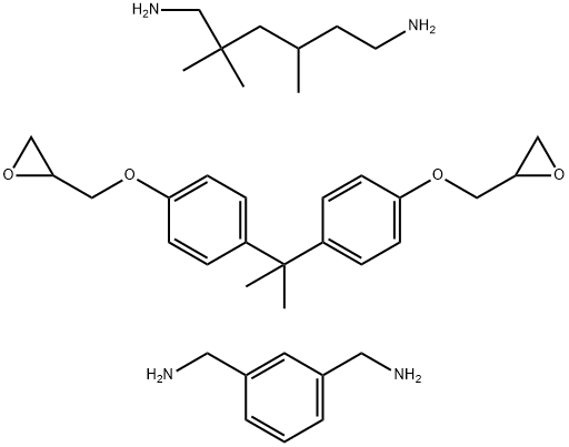 1,3-苯二甲基胺与2,2'-[(1-甲基亚乙基)双(4,1-亚苯基氧亚甲基)]双(环氧乙烷)和2,2,4-三甲基-1,6-乙二胺的聚合物 结构式