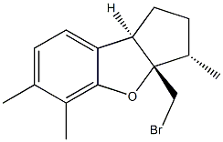 (3S)-3aβ-Bromomethyl-2,3,3a,8b-tetrahydro-3α,6,8bβ-trimethyl-1H-cyclopenta[b]benzofuran 结构式