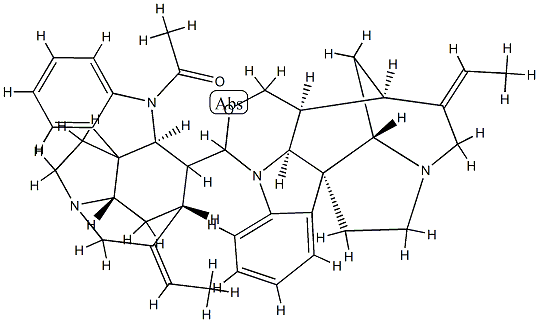 (19E)-1-Acetyl-19,20-didehydro-16-[(10β,13β)-23-deoxy-11-oxa-12,24-secostrychinidin-10-yl]-17-norcuran 结构式