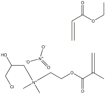 1-Propanaminium, 3-chloro-2-hydroxy-N,N-dimethyl- N-[2-[(2-methyl-1-oxo-2-propenyl)oxy]ethyl ]-, nitrate, polymer with ethyl 2-propenoate Structure