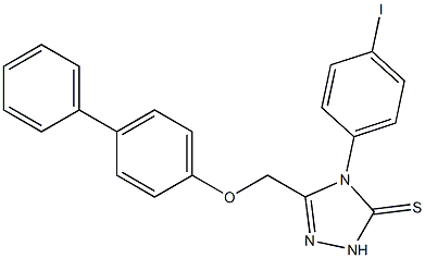 s-Triazole-2-thiol, 5-(4-biphenoxymethyl)-1-(p-iodophenyl)- 结构式
