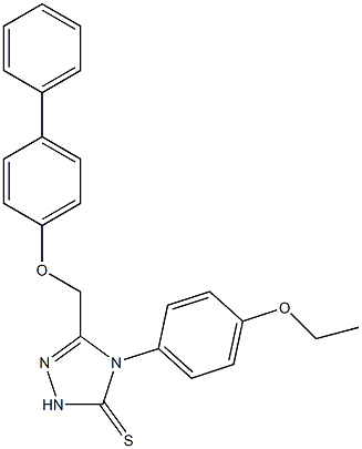 s-Triazole-2-thiol, 5-(4-biphenoxymethyl)-1-(p-ethoxyphenyl)- 结构式