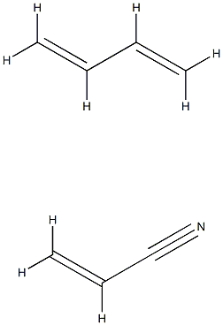 3-羧基-1-氰基-1-甲基丙基封端的(1,3-丁二烯与2-丙烯腈和2-羟基-3-[(1-氧基-2-丙烯基)氧基]丙酯)的聚合物 结构式