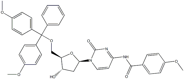 N(4)-ANISOYL-5''-O-(4,4''-DIMETHOXYTRITYL)-2''-DEOXYCYTIDINE) 结构式
