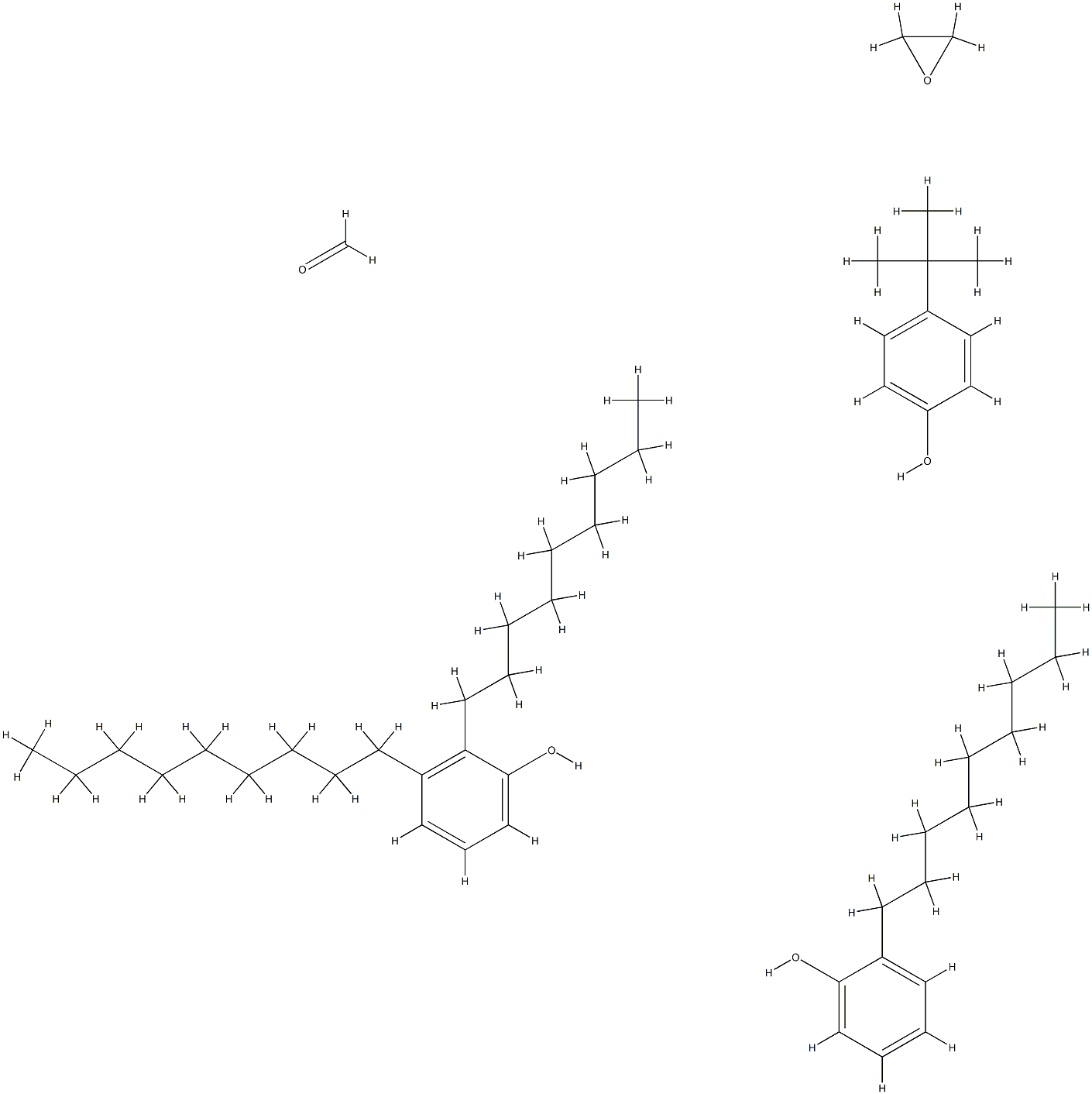 甲醛与4-(1,1-二甲基乙基)苯酚、二壬基酚、壬基酚和环氧乙烷的聚合物, 68958-82-7, 结构式