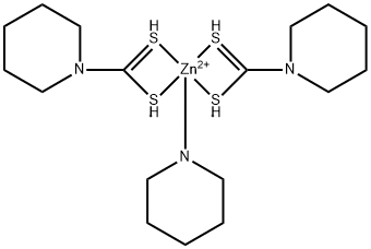 (piperidine)bis(piperidine-1-carbodithioato-S,S')zinc Structure