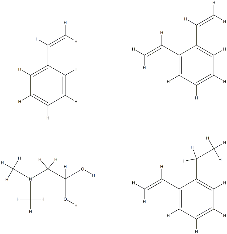 Benzene, diethenyl-, polymer with ethenylbenzene and ethenylethylbenzene, chloromethylated, 2-(dimethylamino)ethanol-quaternized, hydroxide 结构式