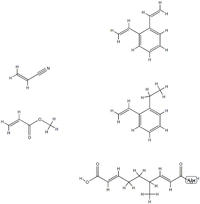 2-Propenoic acid, methyl ester, polymer with diethenylbenzene, ethenylethylbenzene, 1-methyl-1,3-propanediyl di-2-propenoate and 2-propenenitrile, hydrolyzed 结构式