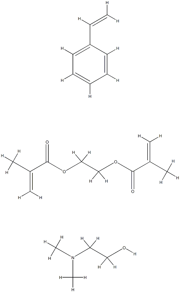 2-Propenoic acid, 2-methyl-, 1,2-ethanediyl ester, polymer with ethenylbenzene, chloromethylated, 2-(dimethylamino)ethanol-quaternized Structure
