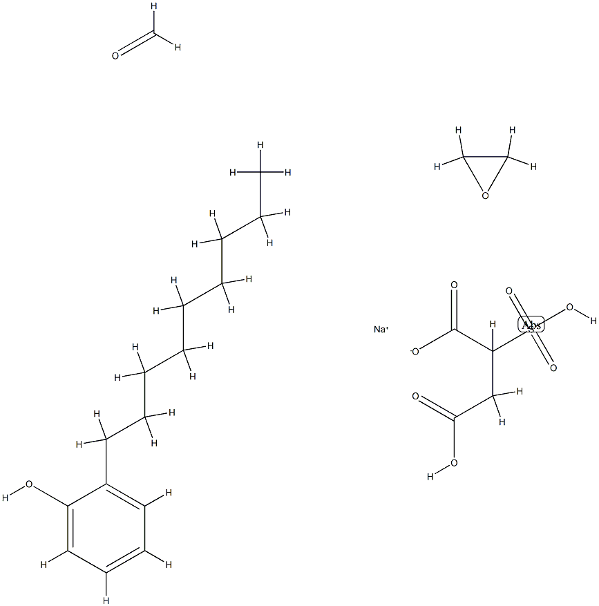 Formaldehyde, polymer with nonylphenol and oxirane, hydrogen sulfobutanedioate monosodium salt Structure