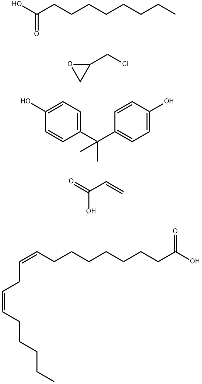 9,12-Octadecadienoic acid (9Z,12Z)-, dimer, polymer with (chloromethyl)oxirane, 4,4-(1-methylethylidene)bisphenol and 2-propenoic acid, nonanoate 结构式