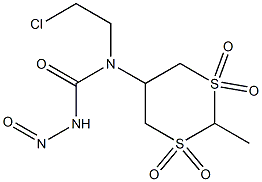 5α-[N-(Nitrosocarbamoyl)-N-(2-chloroethyl)amino]-2β-methyl-1,3-dithiane 1,1,3,3-tetraoxide Structure