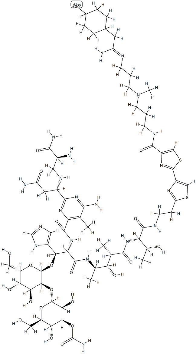 N1-[3-[[3-[[2-(4-Chlorocyclohexyl)-1-iminoethyl]amino]propyl]methylamino]propyl]bleomycinamide Structure