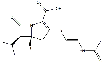 (5R)-3-[[(E)-2-(Acetylamino)ethenyl]thio]-6β-isopropyl-7-oxo-1-azabicyclo[3.2.0]hept-2-ene-2-carboxylic acid Structure