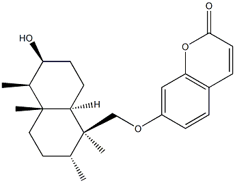 7-[[(1S,8aα)-Decahydro-6β-hydroxy-1,2α,4aβ,5β-tetramethylnaphthalen-1β-yl]methoxy]-2H-1-benzopyran-2-one 结构式