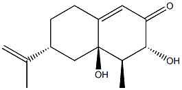 (3R)-4,4a,5,6,7,8-Hexahydro-3α,4aβ-dihydroxy-4β-methyl-6α-(1-methylethenyl)naphthalen-2(3H)-one 结构式