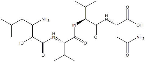 N-(3-Amino-2-hydroxy-5-methyl-1-oxohexyl)-L-Val-L-Val-L-Asn-OH Structure