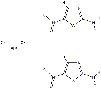 di-(2-amino-5-nitrothiazole)dichloroplatinum(II) Structure