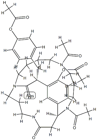 (11S,17R)-6,10-Diacetyl-15-acetyloxy-17-[(4-acetyloxyphenyl)methyl]-1,6,10,22-tetraazatricyclo[9.7.6.112,16]pentacosa-12,14,16(25)-triene-18,23-dione 结构式