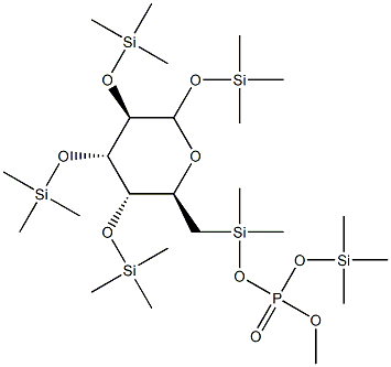 1-O,2-O,3-O,4-O-Tetrakis(trimethylsilyl)-D-galactopyranose [phosphoric acid bis(trimethylsilyl)] ester 结构式
