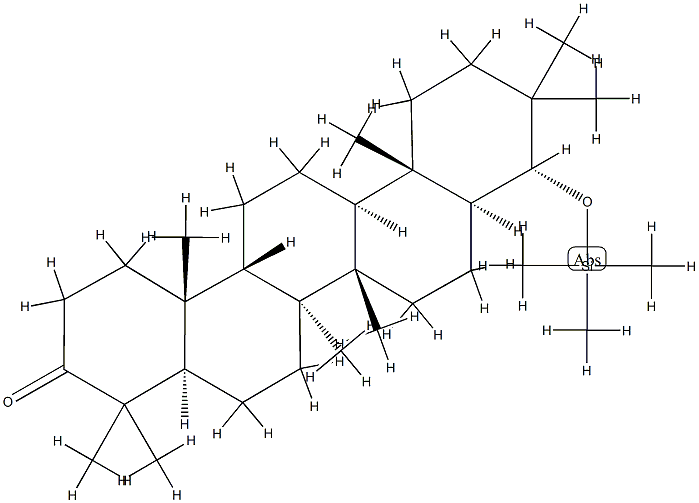(8α,9β,13α,14β,17α,18β)-21,21-Dimethyl-22α-(trimethylsiloxy)-29,30-dinorgammaceran-3-one 结构式
