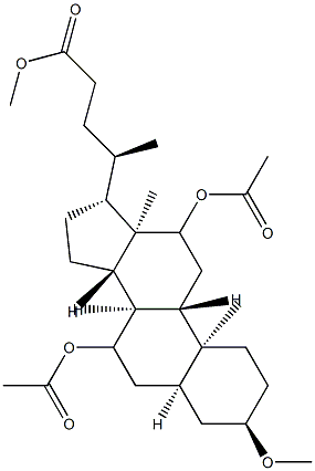 3α-Methoxy-7,12-bis(acetyloxy)-5β-cholan-24-oic acid methyl ester 结构式