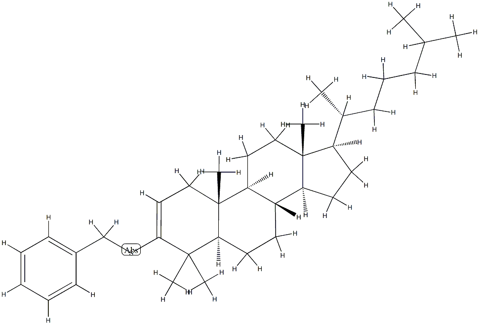 4,4-Dimethyl-3-[(phenylmethyl)thio]-5α-cholest-2-ene 结构式