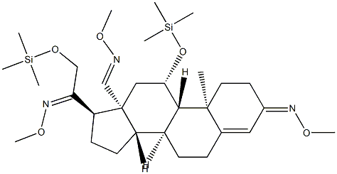 (17α)-3,20-Bis(methoxyimino)-11β,21-bis(trimethylsiloxy)pregn-4-en-18-al O-methyl oxime 结构式