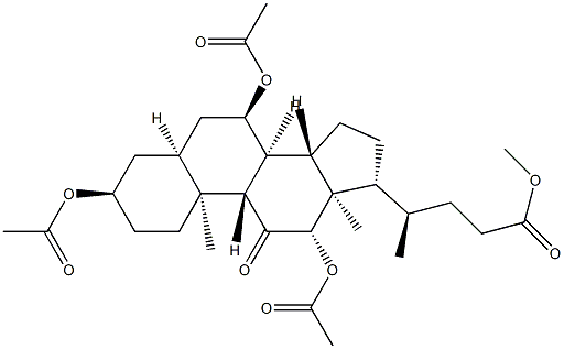 3α,7α,12β-Tris(acetyloxy)-11-oxo-5β-cholan-24-oic acid methyl ester 结构式