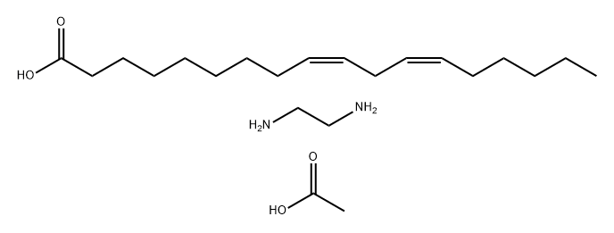 9,12-Octadecadienoic acid (9Z,12Z)-, dimer, polymer with 1,2-ethanediamine, acetate 结构式
