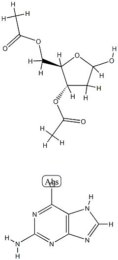 6-氯-9-(3,5-二-O-乙酰基-2-脱氧-BETA-D-赤式-呋喃戊糖基)-9H-嘌呤-2-胺 结构式