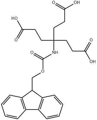 3,3′,3′′-[(9H-フルオレン-9-イルメトキシカルボニル)アミノメチリジン]トリス(プロパン酸) 化学構造式
