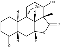 (3S)-3,3a,5aβ,6,6aβ,8,9,10,10aα,10cβ-Decahydro-3α-hydroxy-3aβ-methyl-7H-3,10bβ-ethano-1H,4H-benzo[h]furo[4,3,2-de]-2-benzopyran-4,7-dione 结构式