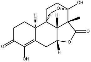 (3S)-3a,5aβ,6,10,10aα,10cβ-Hexahydro-3α,7-dihydroxy-3aβ-methyl-4H-3,10bβ-ethano-1H,3H-benzo[h]furo[4,3,2-de]-2-benzopyran-4,8(9H)-dione 结构式