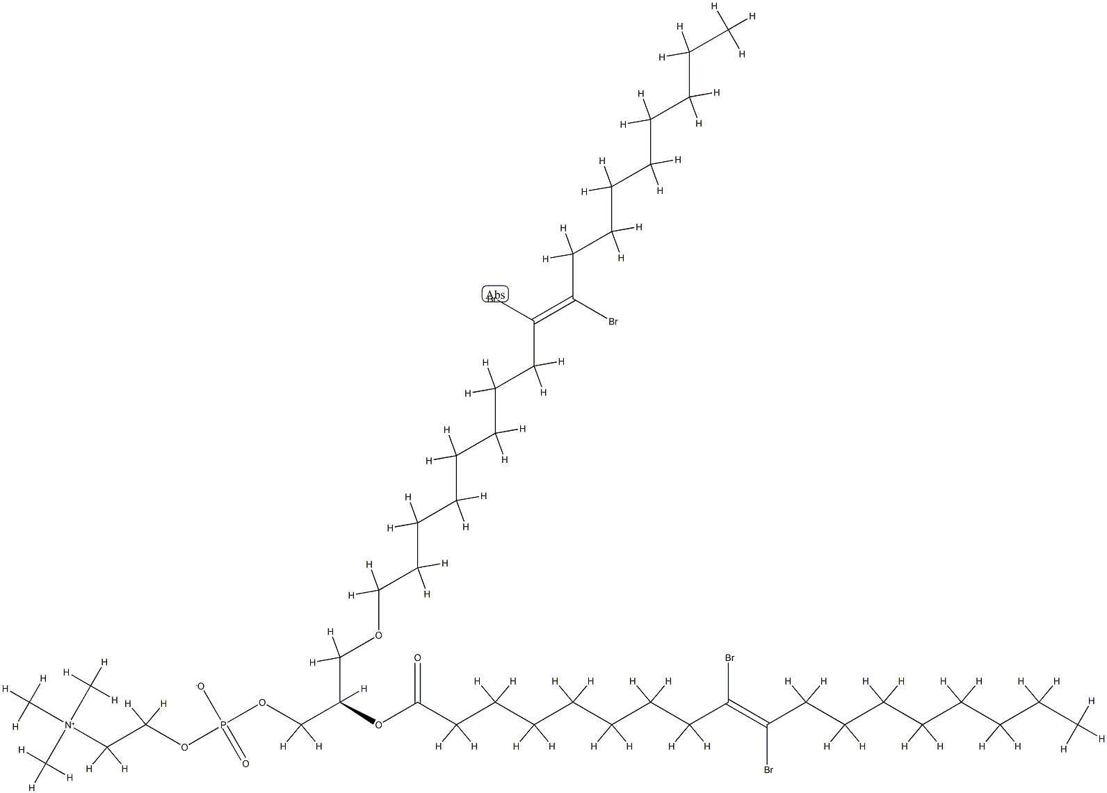 1,2-bis(9,10-dibromooleoyl)phosphatidylcholine 结构式